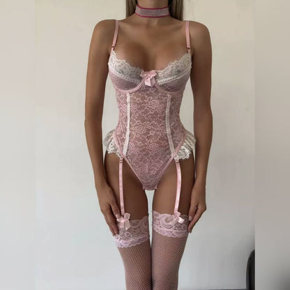 Amelie — Body de Encaje con Ligueros